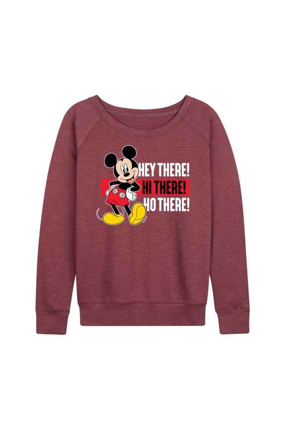 Mickey & Friends - Hey There! Hi There! - Women's Lightweight French Terry Long Sleeve Shirt