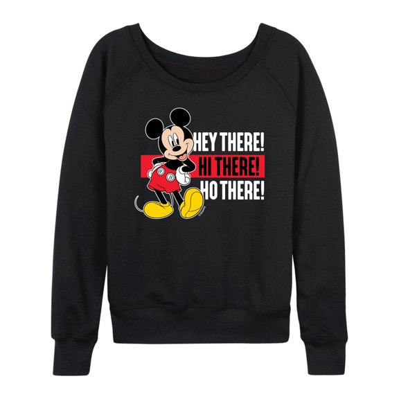 Mickey & Friends - Hey There! Hi There! - Women's Lightweight French Terry Long Sleeve Shirt