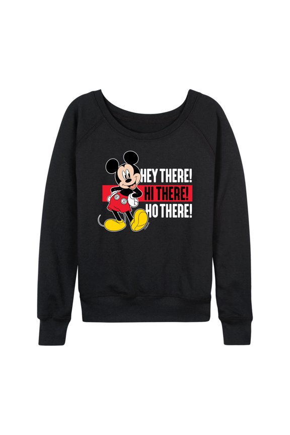 Mickey & Friends - Hey There! Hi There! - Women's Lightweight French Terry Long Sleeve Shirt
