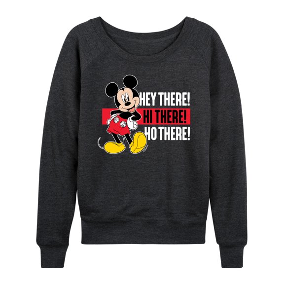 Mickey & Friends - Hey There! Hi There! - Women's Lightweight French Terry Long Sleeve Shirt