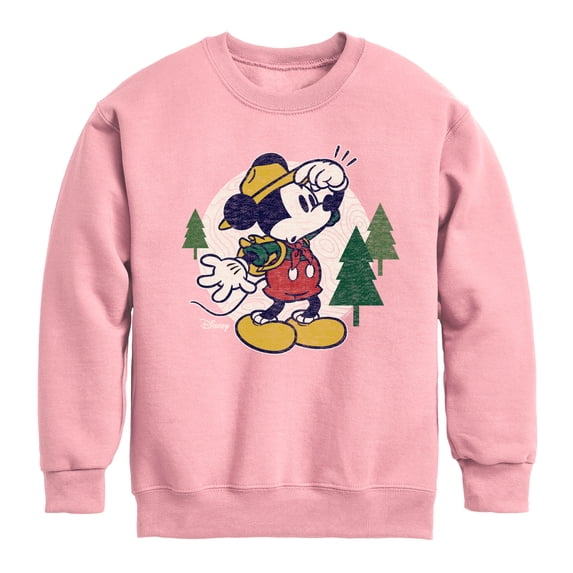 Disney - Mickey & Friends - Hiking & Camping - Possible Wrong Turn - Toddler And Youth Crewneck Fleece Sweatshirt