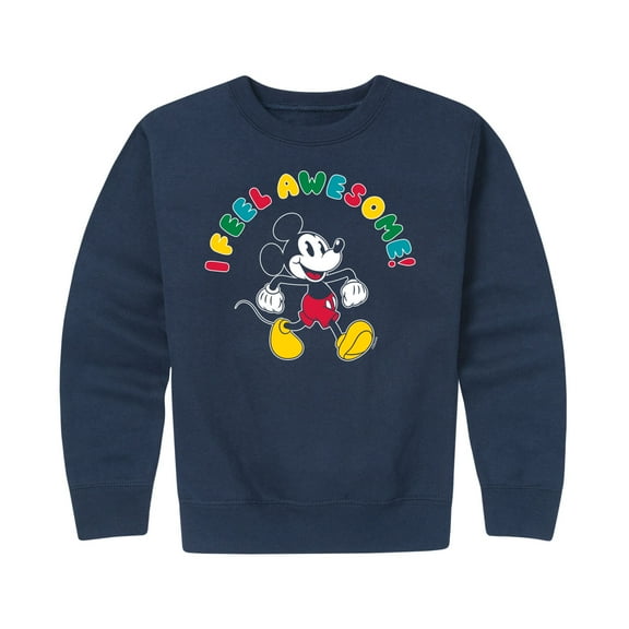 Mickey & Friends - I Feel Awesome - Toddler And Youth Crewneck Fleece Sweatshirt