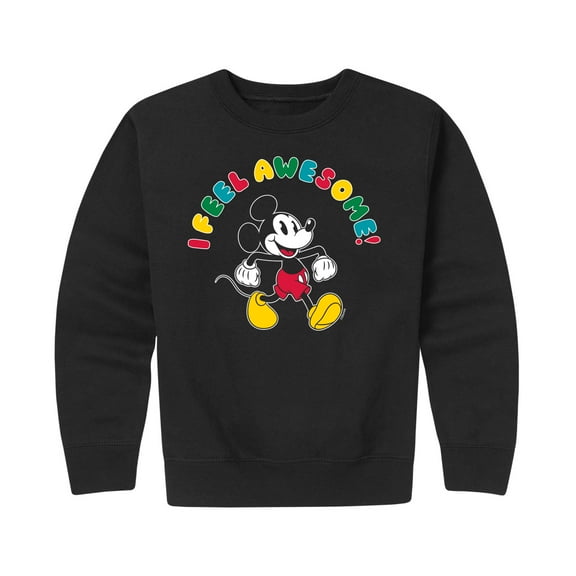 Mickey & Friends - I Feel Awesome - Toddler And Youth Crewneck Fleece Sweatshirt