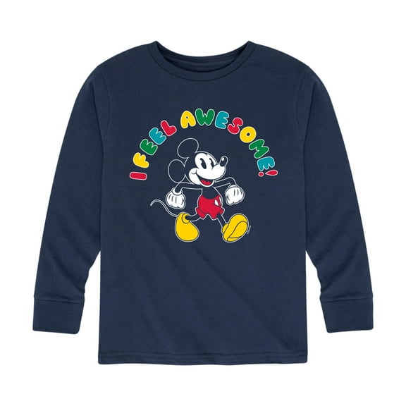 Mickey & Friends - I Feel Awesome - Toddler And Youth Long Sleeve Graphic T-Shirt
