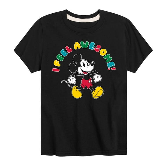 Mickey & Friends - I Feel Awesome - Toddler And Youth Short Sleeve Graphic T-Shirt