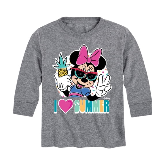 Mickey & Friends - I Heart Summer - Toddler And Youth Long Sleeve Graphic T-Shirt