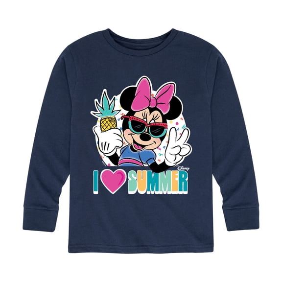 Mickey & Friends - I Heart Summer - Toddler And Youth Long Sleeve Graphic T-Shirt