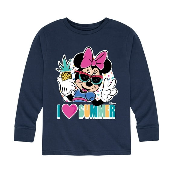 Mickey & Friends - I Heart Summer - Toddler And Youth Long Sleeve Graphic T-Shirt