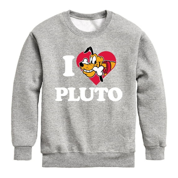 Mickey & Friends - I Love Pluto - Toddler And Youth Crewneck Fleece Sweatshirt