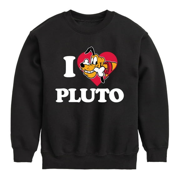 Mickey & Friends - I Love Pluto - Toddler And Youth Crewneck Fleece Sweatshirt