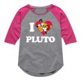 thumbnail image 1 of Mickey & Friends - I Love Pluto - Toddler And Youth Girls Raglan Graphic T-Shirt, 1 of 4