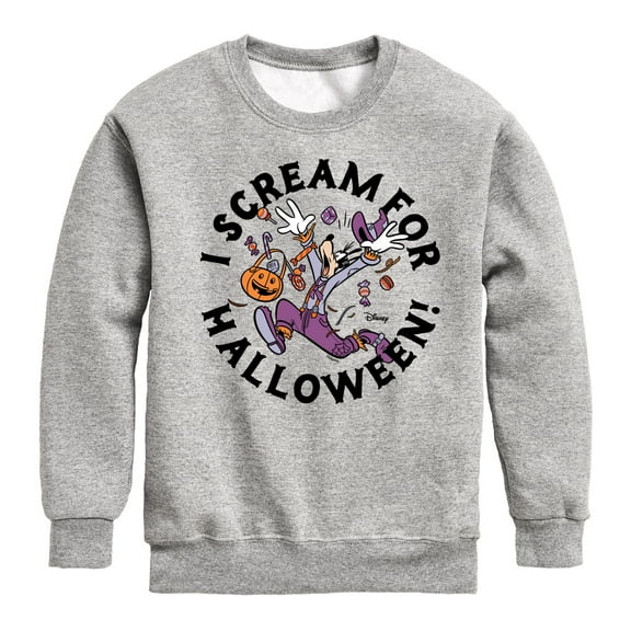 Mickey & Friends - I Scream For Halloween - Toddler And Youth Crewneck Fleece Sweatshirt