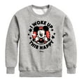 thumbnail image 1 of Disney - Mickey & Friends - I Woke Up This Happy - Wink - Toddler And Youth Crewneck Fleece Sweatshirt, 1 of 5