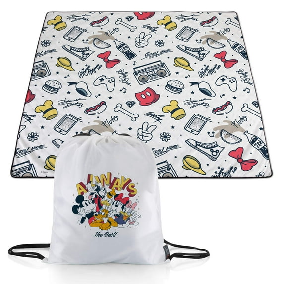 Mickey & Friends - Impresa Picnic Blanket, White with Red & Yellow Accents