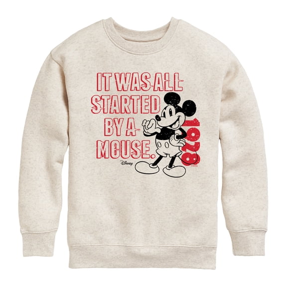 Disney - Mickey & Friends - It Was All Started By A Mouse - 1928 - Toddler And Youth Crewneck Fleece Sweatshirt