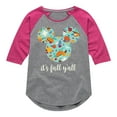 thumbnail image 1 of Mickey & Friends - Its Fall Yall - Toddler and Youth Girls Raglan Graphic T-Shirt, 1 of 4