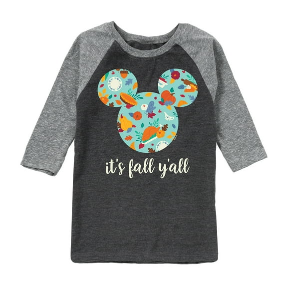 Mickey & Friends - Its Fall Yall - Toddler and Youth Raglan Graphic T-Shirt