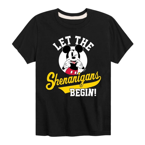 Mickey & Friends - Let The Shenanigans Begin - Youth Short Sleeve Graphic T-Shirt