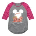 thumbnail image 1 of Mickey & Friends - Let's Play Ball - Toddler And Youth Girls Raglan Graphic T-Shirt, 1 of 4