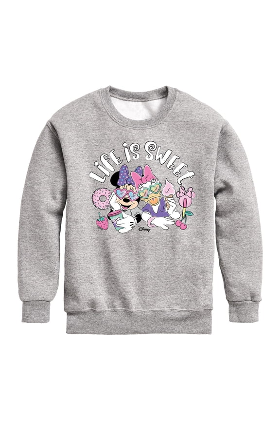 Mickey & Friends - Life Is Sweet - Toddler And Youth Crewneck Fleece Sweatshirt