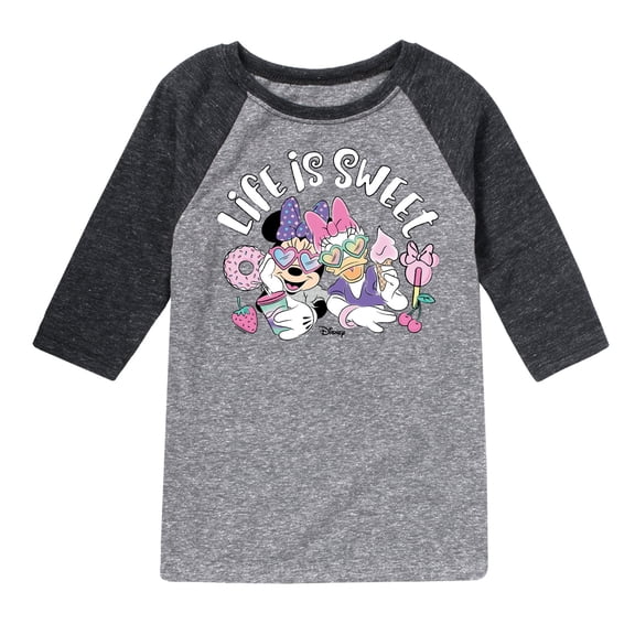 Mickey & Friends - Life Is Sweet - Toddler And Youth Raglan Graphic T-Shirt