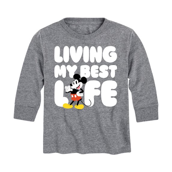 Mickey & Friends - Living My Best Life - Toddler And Youth Long Sleeve Graphic T-Shirt