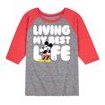thumbnail image 1 of Mickey & Friends - Living My Best Life - Toddler And Youth Raglan Graphic T-Shirt, 1 of 1