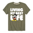 thumbnail image 1 of Mickey & Friends - Living My Best Life - Toddler And Youth Short Sleeve Graphic T-Shirt, 1 of 5