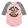 thumbnail image 1 of Mickey & Friends - Make Way It's My Birthday - Toddler And Youth Girls Raglan Graphic T-Shirt, 1 of 5