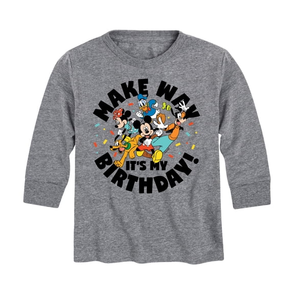 Mickey & Friends - Make Way It's My Birthday - Youth Long Sleeve Graphic T-Shirt