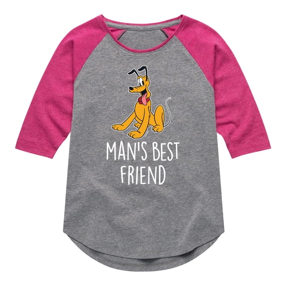Mickey & Friends - Man's Best Friend - Toddler And Youth Girls Raglan Graphic T-Shirt