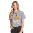 thumbnail image 1 of Mickey & Friends - Mans Best Friend - Juniors Cropped Cotton Blend T-Shirt, 1 of 5
