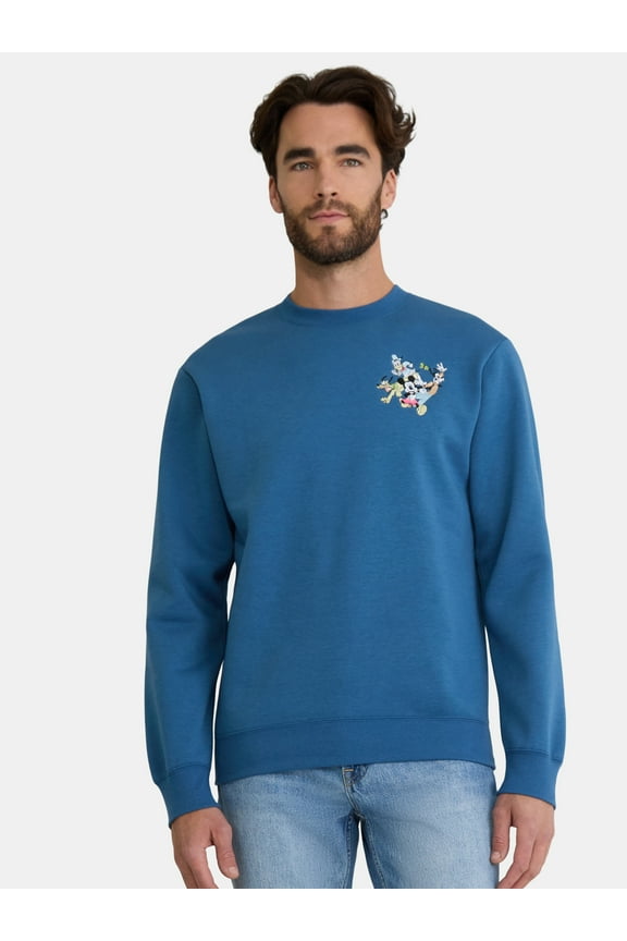 Mickey & Friends Men's Graphic Sweatshirt with Embroidery, Sizes S-2XL