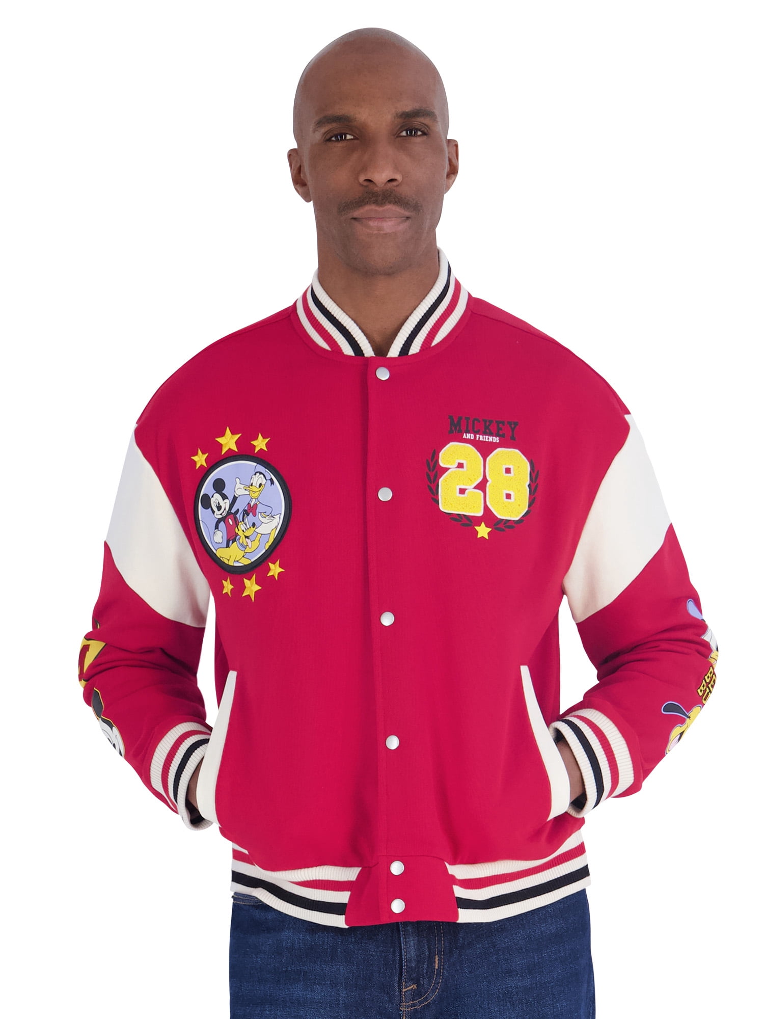 Mickey & Friends Mens Bomber Jacket, Disney, Sizes XS-3XL