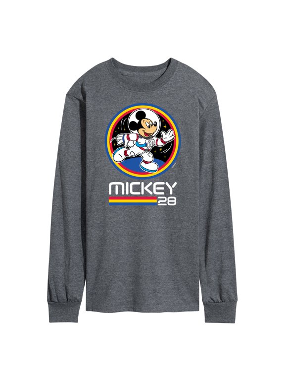 - Mickey 28 Space Badge Men's Long Sleeve Graphic T-Shirt