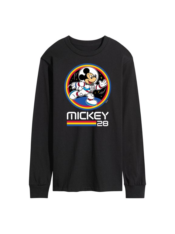 - Mickey 28 Space Badge Men's Long Sleeve Graphic T-Shirt