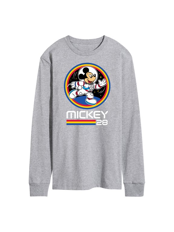 - Mickey 28 Space Badge Men's Long Sleeve Graphic T-Shirt