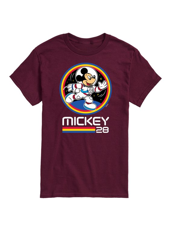 - Mickey 28 Space Badge Men's Short Sleeve Graphic T-Shirt