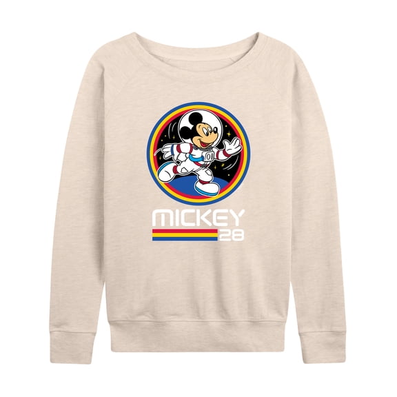 Mickey & Friends - Mickey 28 Space Badge - Women's Lightweight French Terry Long Sleeve Shirt