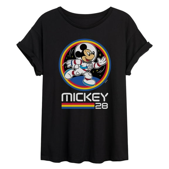 Mickey & Friends - Mickey 28 Space Badge - Women's Oversized T-Shirt
