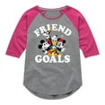 thumbnail image 1 of Mickey & Friends - Mickey And Friends Friend Goals - Toddler And Youth Girls Raglan Graphic T-Shirt, 1 of 5