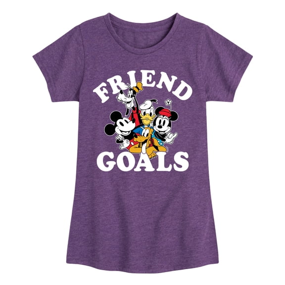 Mickey & Friends - Mickey And Friends Friend Goals - Toddler And Youth Girls Short Sleeve Graphic T-Shirt