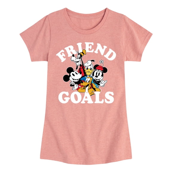 Mickey & Friends - Mickey And Friends Friend Goals - Toddler And Youth Girls Short Sleeve Graphic T-Shirt