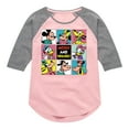 thumbnail image 1 of Mickey & Friends - Mickey And Friends Grid - Toddler And Youth Girls Raglan Graphic T-Shirt, 1 of 4