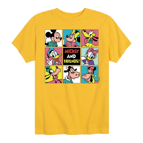 Mickey & Friends - Mickey And Friends Grid - Toddler And Youth Short Sleeve Graphic T-Shirt