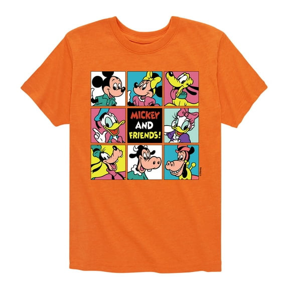Mickey & Friends - Mickey And Friends Grid - Toddler And Youth Short Sleeve Graphic T-Shirt