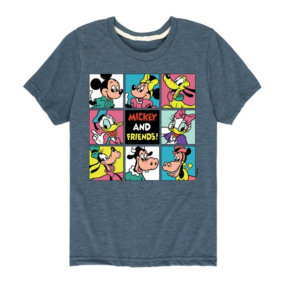 Mickey & Friends - Mickey And Friends Grid - Toddler And Youth Short Sleeve Graphic T-Shirt