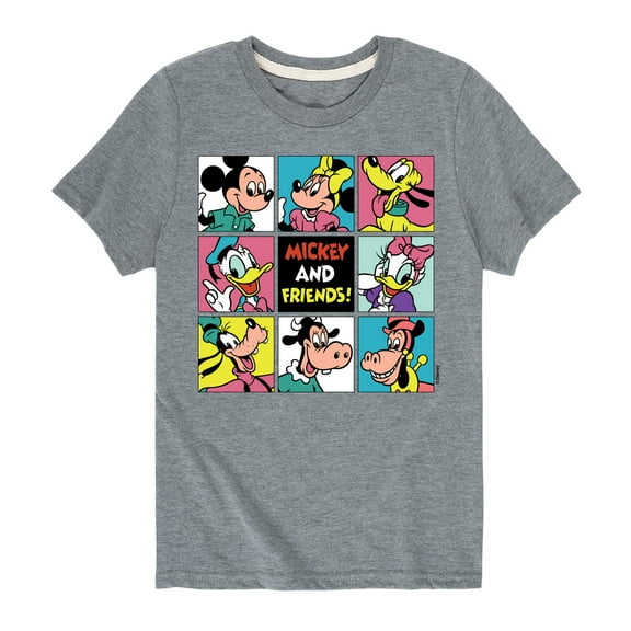 Mickey & Friends - Mickey And Friends Grid - Toddler And Youth Short Sleeve Graphic T-Shirt