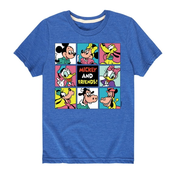 Mickey & Friends - Mickey And Friends Grid - Toddler And Youth Short Sleeve Graphic T-Shirt