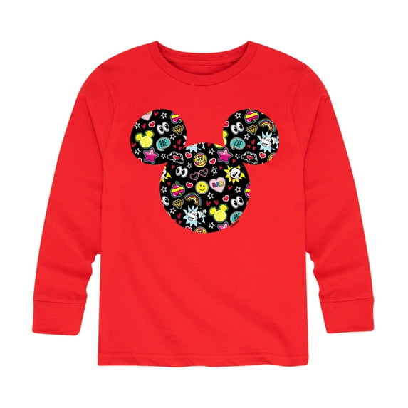 Mickey & Friends - Mickey And Minnie Doodles - Toddler And Youth Long Sleeve Graphic T-Shirt